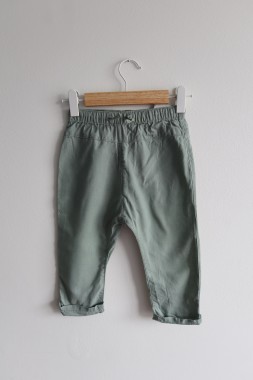 Spodnie zielone z lnem H&M 92