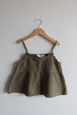 Bluzka muślinowa oliwkowa H&M 146/152