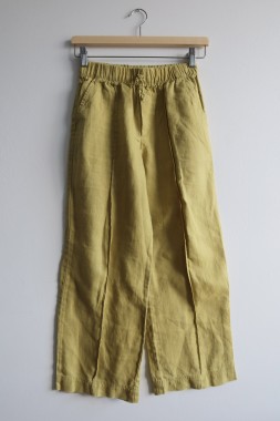 Spodnie 100% len limonkowe Zara 152
