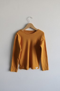Longsleeve prążkowany żółty O! Gaju 116