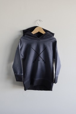 Bluza grafitowa z kapturem Minikid 110/116